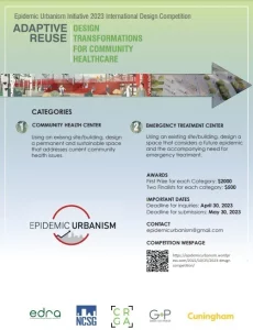 2023 Epidemic Urbanism Initiative Design Competition flier.
